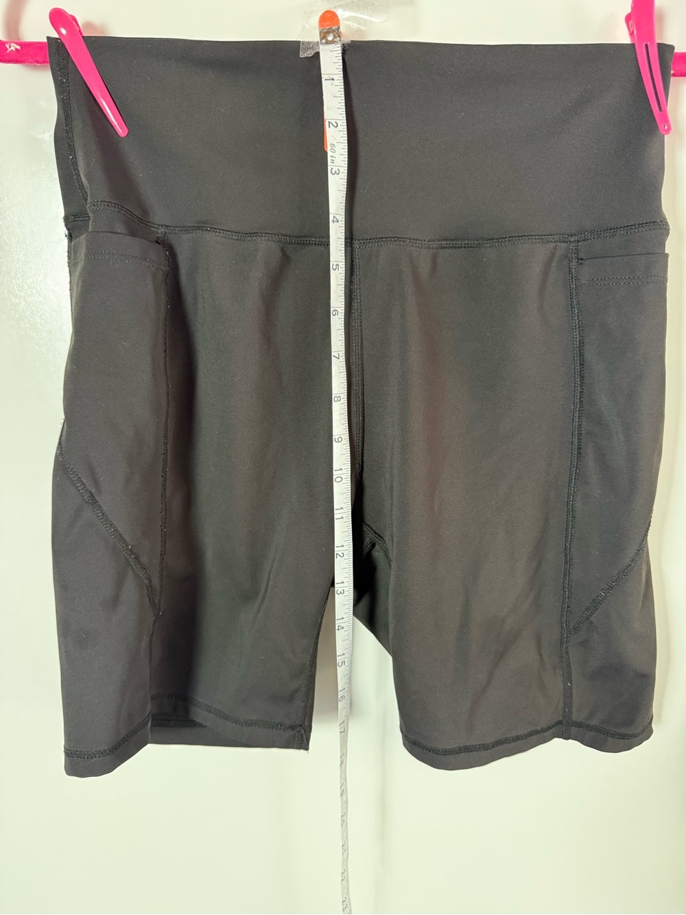 Love Tree Black High Waisted Biker Shorts Women’s Large Athletic Yoga Pockets - Picture 4 of 5